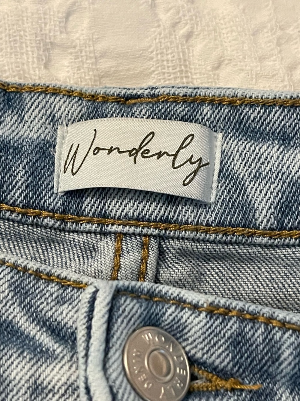 Wonderly vintage straight cropped distressed baggy fit jeans sz 16w light wash - Picture 4 of 6